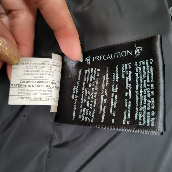 Mackage Black Down Coat with Natural Fur Signature Mackage Collar - Size S - Picture 15 of 16